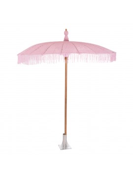 ΟΜΠΡΕΛΑ ΜΠΑΛΙΝΕΖΙΚΗ ΜΑΚΡΑΜΕ ΡΟΖ ΞΥΛO TEAK Φ200X260εκ. HM6035.04