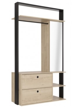 Insi Duplex Ανοιχτή Ντουλάπα 115x45x200εκ. Black/Natural Chestnut  0181.GM20 