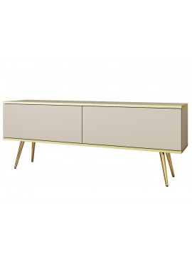 Lh-homefurniture Έπιπλο τηλεόρασης ORO  Μπεζ + Χρυσό  135x53x32cm P_ORO_STV_Bz+GL