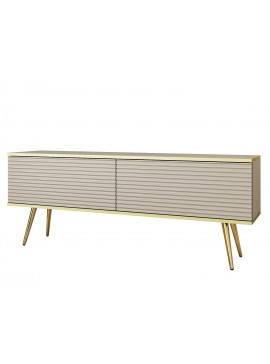 Lh-homefurniture Έπιπλο τηλεόρασης ORO_MDF Μπεζ + χρυσό 135x53x32cm P_ORO_STV_BZ_MDF_GL
