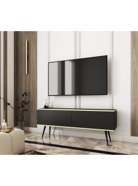 Lh-homefurniture Έπιπλο τηλεόρασης ORO ανθρακί + Μαύρο 135x53x32cm P_ORO_STVc+BL