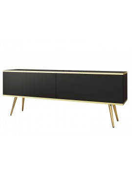 Lh-homefurniture Έπιπλο τηλεόρασης ORO ανθρακί + Χρυσό 135x53x32cm P_ORO_STVc+GL