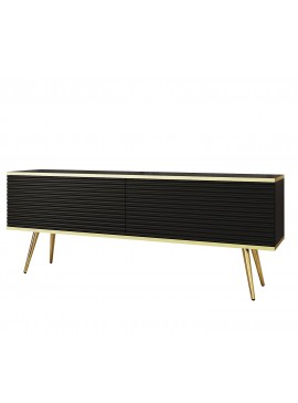 Lh-homefurniture Έπιπλο τηλεόρασης ORO_MDF Ανθρακί + χρυσό 135x53x32cm P_ORO_STVc_MDF_GL