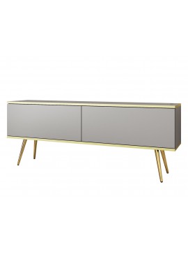 Lh-homefurniture Έπιπλο τηλεόρασης ORO  Γκρι + Χρυσό  135x53x32cm P_ORO_STV_Sz+GL