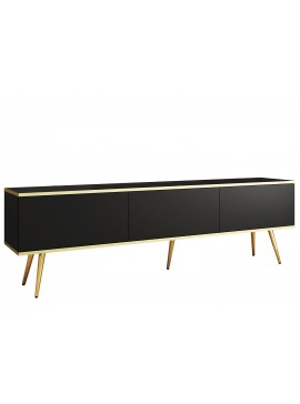 Lh-homefurniture Έπιπλο τηλεόρασης ORO  Ανθρακί + Χρυσό 175x53x32cm P_ORO_BTVc+GL