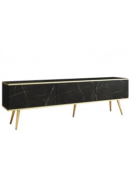 Lh-homefurniture Έπιπλο τηλεόρασης ORO  Μάρμαρο + χρυσό 175x53x32cm P_ORO_BTVm+GL