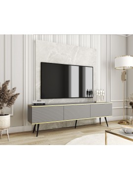 Lh-homefurniture Έπιπλο τηλεόρασης ORO_MDF Γκρι 175x53x32cm P_ORO_BTV_SZ_MDF_BL