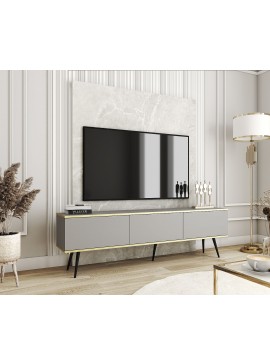 Lh-homefurniture Έπιπλο τηλεόρασης ORO  γκρι 175x53x32cm P_ORO_BTVs+BL