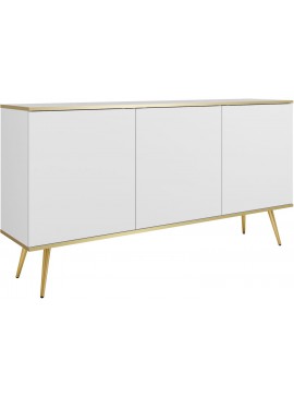 Μπουφές Oro λευκό με χρυσά πόδια 160x85x39cm