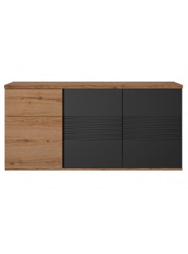 Insi Otello μπουφές με 3 πόρτες και 1 συρτάρι 180x47x87εκ. Helvezia Oak / Μαύρο  009.GM77 