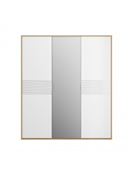 Insi Otello ντουλάπα με 3 πόρτες και καθρέφτη 192x60x220εκ. Helvezia Oak / Λευκό  0181.GM62 