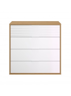 Insi Otello συρταριέρα με 4 συρτάρια 106x45x103εκ. Helvezia Oak / Λευκό  0201.GM49 