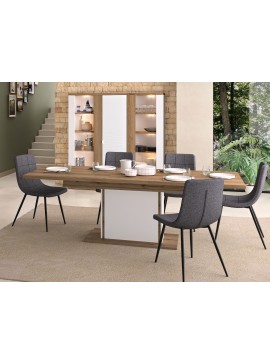 Insi Otello τραπέζι τραπεζαρίας επεκτεινόμενο 160/205x90x77εκ. Helvezia Oak / Λευκό  0021.GM71 