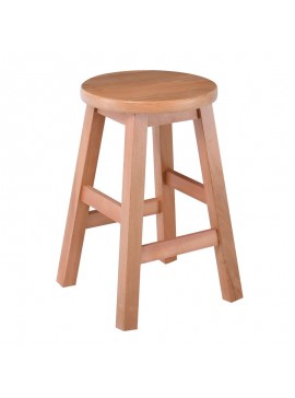 WOODWELL ΟΞΙΑ Σκαμπό Βοηθητικό Τετράγωνο, Λούστρο Φυσικό 31x31x50cm Ε451,1