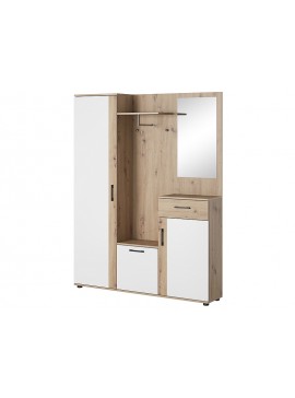 ΣΕΤ HALL 145x29x184 P-006 ARTISAN OAK/ΜΑΤ ΛΕΥΚΟ DIOMMI P006DABM DIOMMI-80-2207
