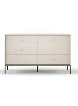 Lh-homefurniture Συρταριέρα Mono χρώμα Μπεζ  με 6 συρτάρια 154x91x39cm P_MNBz_21-6s