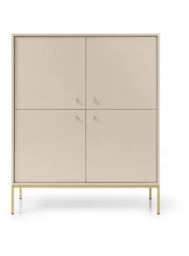 Lh-homefurniture Μπουφές Mono χρώμα Μπεζ + χρυσό 103,5x125,5x39cm P_MNBz_NT_G