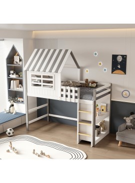 ΠΑΙΔΙΚΟ ΚΡΕΒΑΤΙ τ.MONTESSORI ΜΕ ΠΛΑΙΝΑ ΡΑΦΙΑ HOMI HM712 ΞΥΛΟ ΠΕΥΚΟΥ ΛΕΥΚΟ-ΓΚΡΙ-ΣΤΡΩΜΑ 90x190εκ
