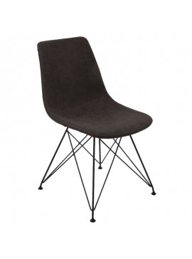WOODWELL ΕΜ777,3PANTON Καρέκλα Μέταλλο Βαφή Μαύρη, PU Vintage Black 43x57x81cm ΕΜ777,3