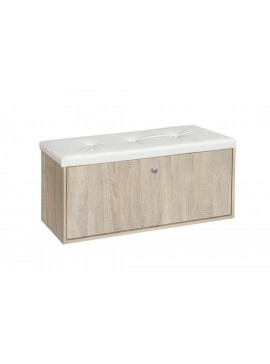 Παπουτσοθήκη-Σκαμπό Rakla 100 Σόνομα/Λευκό, 97x31.5x48, Genomax GenomRakla 100 Σόνομα/Λευκό