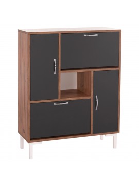 Intrahome ΠΑΠΟΥΤΣΟΘΗΚΗ LILONGWEKUCASABLANCALCASABLANCA_LUMPURERLEYDY .02 ΜΕΛΑΜΙΝΗ ΣΕ ΦΥΣΙΚΟ & ΑΝΘΡΑΚΙ-ΜΑΥΡΑ ΠΟΔΙΑ 85x30x108.5Υεκ intraho-1726489