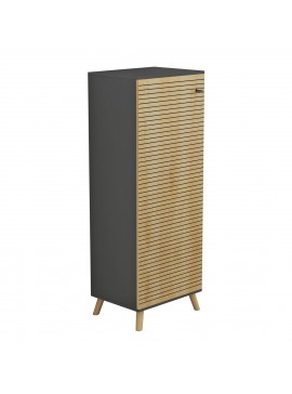 ΠΑΠΟΥΤΣΟΘΗΚΗ-ΝΤΟΥΛΑΠΙ ALVARO HM8954.15 ΜΕΛΑΜΙΝΗ ΑΝΘΡΑΚΙ-ΦΥΣΙΚΟ ΞΥΛΟΥ 50Χ38Χ135Yεκ.