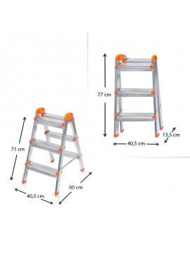 Σκάλα Double Step Perilla μεταλλική 3+3 σκαλοπάτια 71εκ.