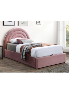 ŁÓŻKO POLLY VELVET 120x200 KOLOR RÓŻ ANTYCZNY/CZARNY TAP. BLUVEL 52 DIOMMI-80-3871