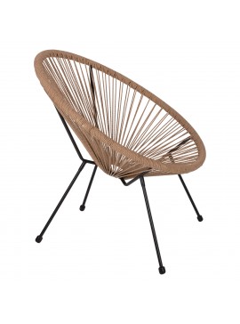 ΠΟΛΥΘΡΟΝΑ ACAPULCO Τ. ΦΩΛΙΑ ΜΕΤΑΛΛΟ ΜΑΥΡΟ ΜΕ TWISTED WICKER HM5871.01 70x73x79 εκ.
