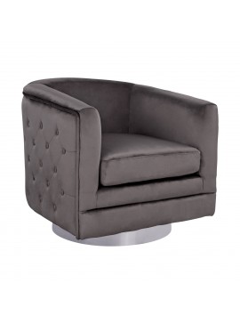 Intrahome ΠΟΛΥΘΡΟΝΑ OPHELICASABLANCA ΑΠΟ ΒΕΛΟΥΔΟ .01 ΣΕ ΓΚΡΙ ΑΠΟΧΡΩΣΗ ΜΕ ΑΣΗΜΙ ΒΑΣΗ 80x80x76 εκ. intraho-1636290