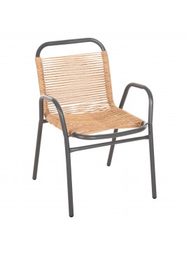 ΠΟΛΥΘΡΟΝΑ ΕΞ.ΧΩΡΟΥ AVRIL HM5968.02 ΜΕΤΑΛΛΟ ΓΚΡΙ- ΣΥΝΘ.RATTAN ΣΕ ΦΥΣΙΚΟ 54,5x56x78Υ εκ.