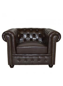 ΠΟΛΥΘΡΟΝΑ T.CHESTERFIELD POLINA HM3011.01 PU ΣΚΟΥΡΟ ΚΑΦΕ 110x90x73Yεκ.