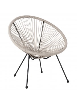 ΠΟΛΥΘΡΟΝΑ HM5872.03 ΤΥΠΟΥ ΦΩΛΙΑ ΜΕΤΑΛ. ACAPULCO ΜΑΥΡΗ-ΕΚΡΟΥ ΣΥΝΘ. RATTAN 71x72x80Υεκ