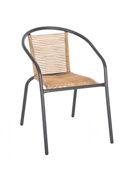 ΠΟΛΥΘΡΟΝΑ SWIFTER HM5969.02 ΜΕΤΑΛΛΟ ΓΚΡΙ-ΣΥΝΘ. RATTAN ΣΕ ΦΥΣΙΚΟ 54x61x75Υεκ.