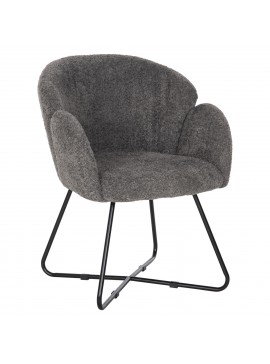 Intrahome ΠΟΛΥΘΡΟΝΑ HIVRY-SUR-SEINENIS .01 ΓΚΡΙ ΜΠΟΥΚΛΕ-ΜΑΥΡΑ ΜΕΤΑΛ.ΠΟΔΙΑ ΧΙΑΣΤΙ 59,5x64x77Υεκ intraho-1636833