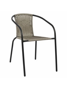 ΠΟΛΥΘΡΟΝΑ ΚΑΡΕΚΛΑ CAMEL HM5015.01 ΓΚΡΙ ΜΕΤΑΛΛΙΚΗ ΜΕ WICKER 48x48-53x72 εκ.