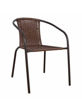 ΠΟΛΥΘΡΟΝΑ ΚΑΡΕΚΛΑ CAMEL HM5015.02 ΚΑΦΕ ΜΕΤΑΛΛΙΚΗ ΜΕ WICKER ΚΑΦΕ 48x48-53x72 cm