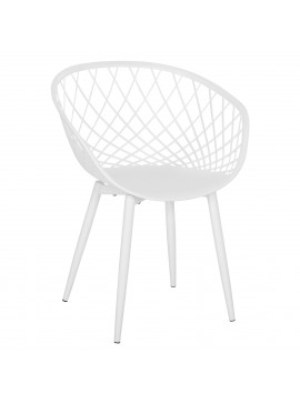 ΠΟΛΥΘΡΟΝΑ ΠΟΛΥΠΡΟΠΥΛΕΝΙΟΥ ARIADNE HM8001.31 ΛΕΥΚΗ ΜΕ ΛΕΥΚΑ ΜΕΤΑΛ.ΠΟΔΙΑ 62x54x81Υεκ.