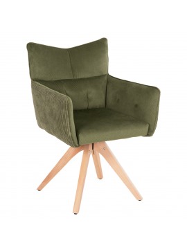 Intrahome ΠΟΛΥΘΡΟΝΑ ΤΡΑΠΕΖΑΡΙΑΣ QUILL .05 ΠΡΑΣΙΝΟ ΥΦΑΣΜΑ-ΞΥΛΟ ΟΞΙΑΣ ΠΟΔΙΑ 61x57,5x91Υεκ. intraho-1636863