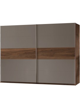 Lh-homefurniture Ντουλάπα Portland γραφίτης+Columbia Καρυδιά  270x210x60cm A_Portland