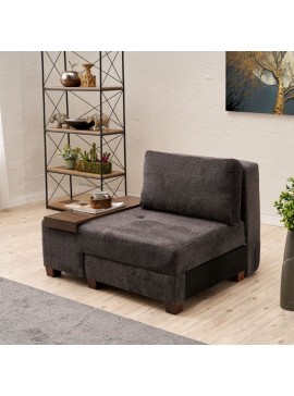 Πολυθρόνα - κρεβάτι Perenna Megapap υφασμάτινη χρώμα ανθρακί 116x93x83εκ.