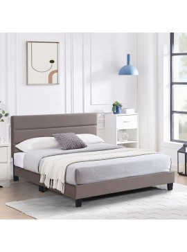 WOODWELL Ε8805,21PRIMO Κρεβάτι Διπλό για Στρώμα 150x200cm, Ύφασμα Cappuccino, με Κεφαλάρι πολλαπλών θέσεων 159x215x117/127cm Ε8805,21