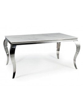 STÓŁ PRINCE CERAMIC BIAŁY CALACATTA/CHROM 150X90 DIOMMI-80-3419