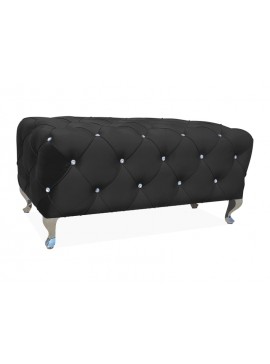 PUF / ΠΑΓΚΟΣ HESTIA VELVET BLACK BLUVEL 19 / SILVER DIOMMI HESTIAV19S DIOMMI-80-1825