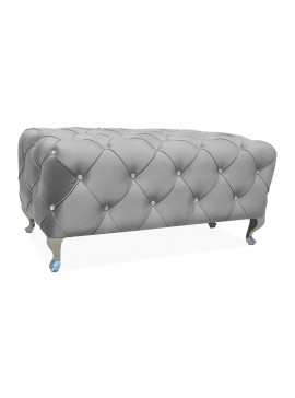 PUF / ΠΑΓΚΟΣ HESTIA VELVET GREY BLUVEL 14 / SILVER DIOMMI HESTIAV14S DIOMMI-80-1866