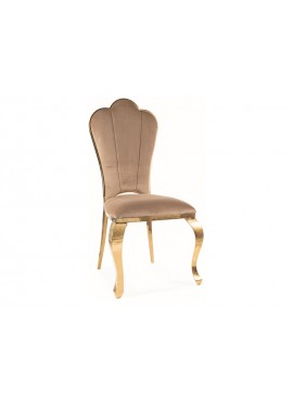 KRZESŁO QUEEN VELVET ZŁOTY STELAŻ/BEŻOWY BLUVEL 28 DIOMMI-80-3323