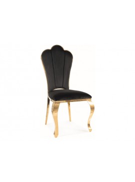 KRZESŁO QUEEN VELVET ZŁOTY STELAŻ/CZARNY BLUVEL 19 DIOMMI-80-3357