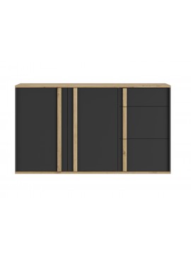 Insi  Rafael μπουφές με 2 πόρτες και 3 συρτάρια 160x41x92εκ. Artisan Oak / Μαύρο   009.GM51 