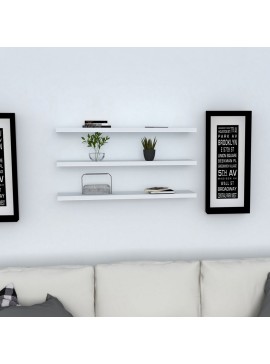 ΣΕΤ 3 ΡΑΦΙΑ ΤΟΙΧΟΥ CASSIUS HM8966.11 ΜΕΛΑΜΙΝΗ ΣΕ ΛΕΥΚΟ 60x14,5 εκ