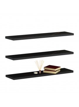 ΣΕΤ 3 ΡΑΦΙΑ ΤΟΙΧΟΥ CASSIUS HM8966.13 ΜΕΛΑΜΙΝΗ ΣΕ ΜΑΥΡΟ ΜΑΡΜΑΡΟ 60x14,5 εκ